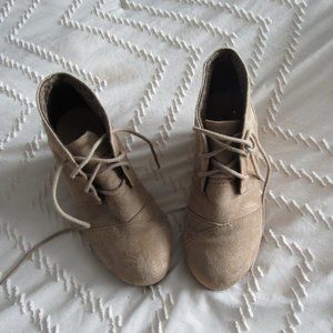 Light Brown Wedge Boots